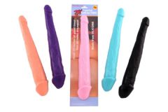 Tapered Fun for Two 15"  Silicone Double Ender - Cream Pink Purple Cream & Black