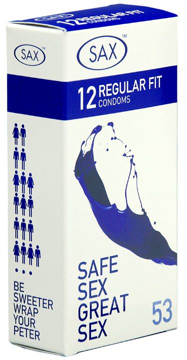 Sax Regular 12 Condoms - Display Box of 6 Packs