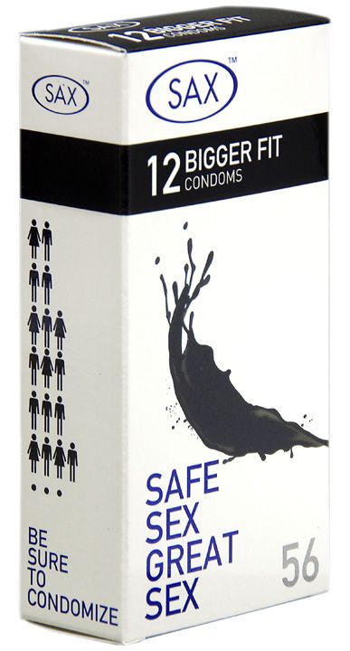 Sax Bigger Fit 12 Condoms Shelf Pack